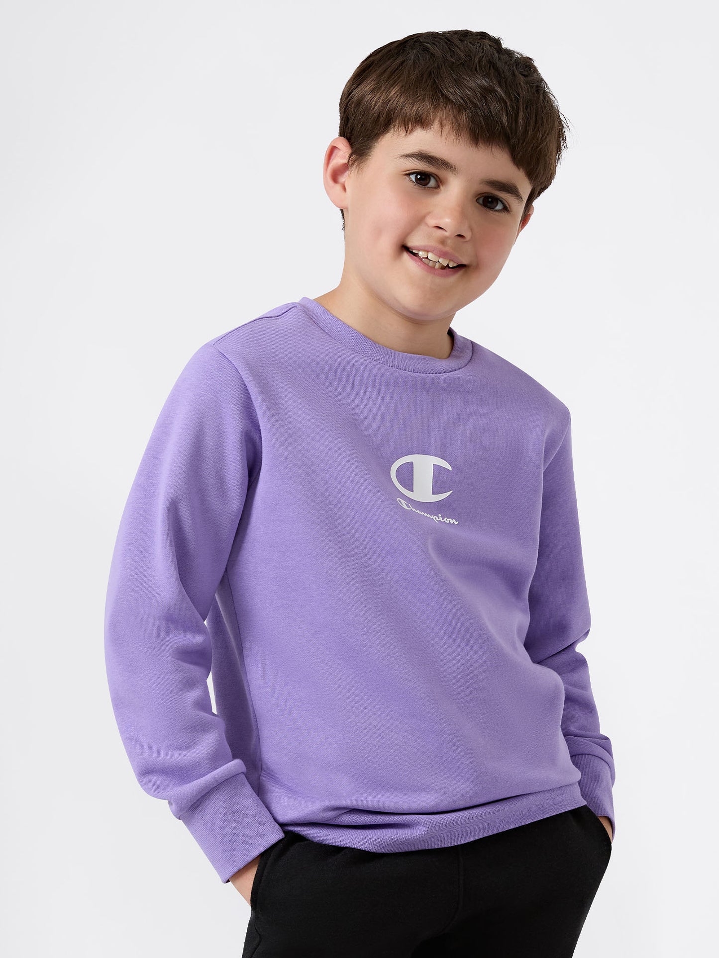 TUTA LOGO CHAMPION DA BAMBINO LILLA