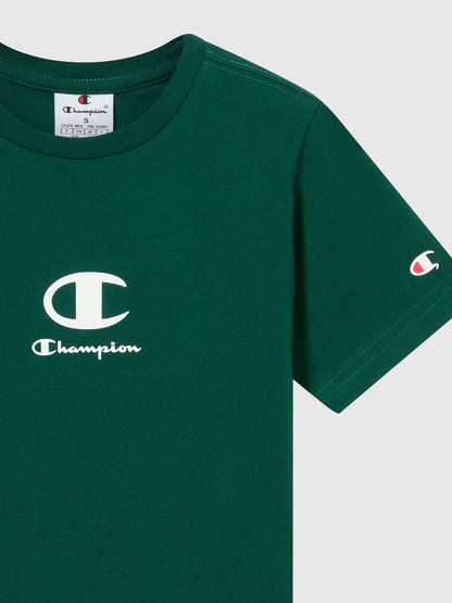 T-SHIRT GIROCOLLO CHAMPION JUNIOR VERDE