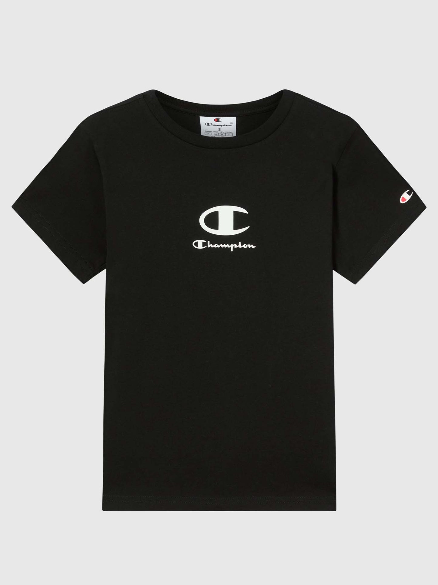 T-SHIRT GIROCOLLO CHAMPION JUNIOR NERO