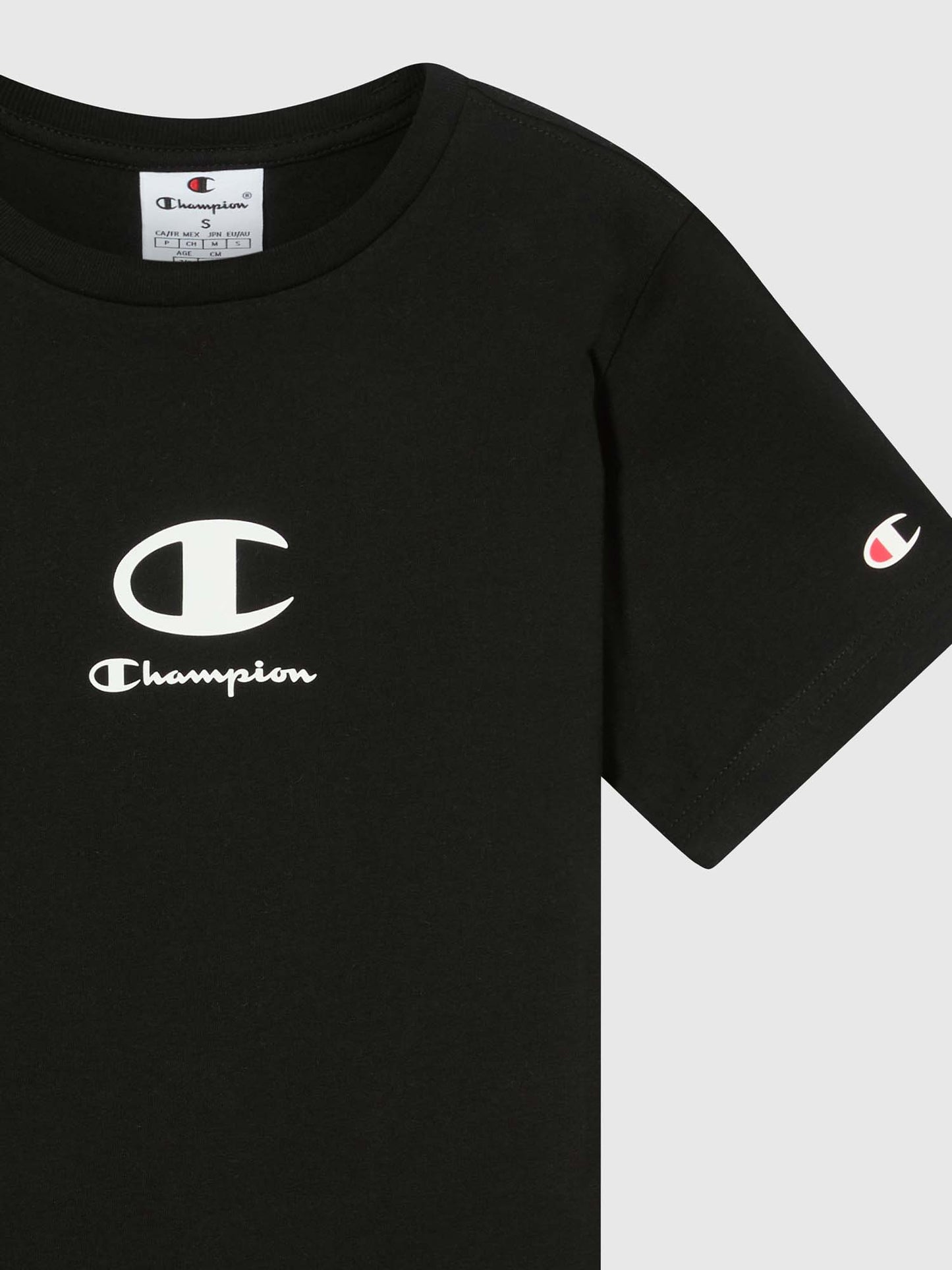 T-SHIRT GIROCOLLO CHAMPION JUNIOR NERO