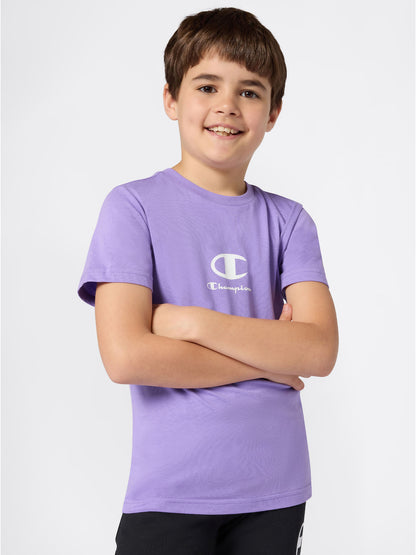 T-SHIRT GIROCOLLO CHAMPION JUNIOR LILLA