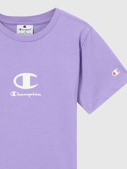 T-SHIRT GIROCOLLO CHAMPION JUNIOR LILLA
