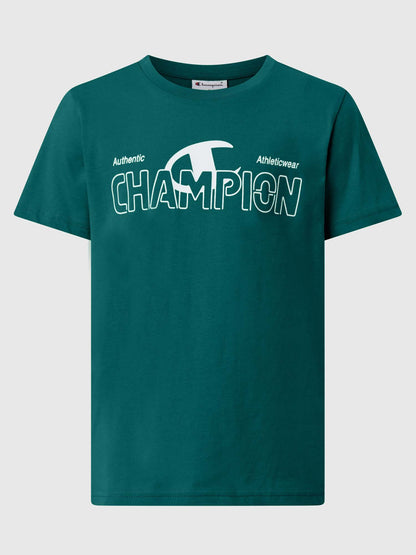 T-shirt verde da bambino unisex Champion a maniche corte