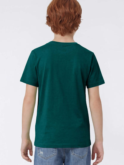 T-shirt verde da bambino unisex Champion a maniche corte