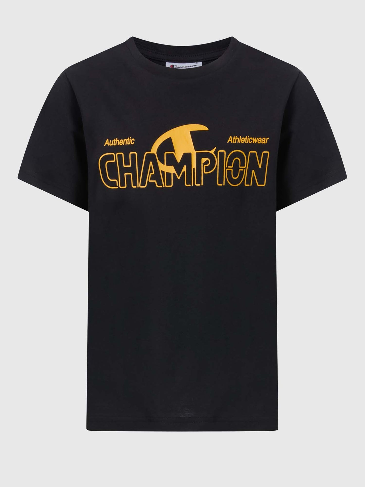 T-shirt nera Champion con logo ricamato per bambino unisex