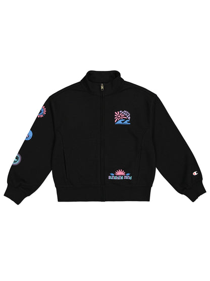 FELPA CON ZIP CHAMPION BAMBINA NERO