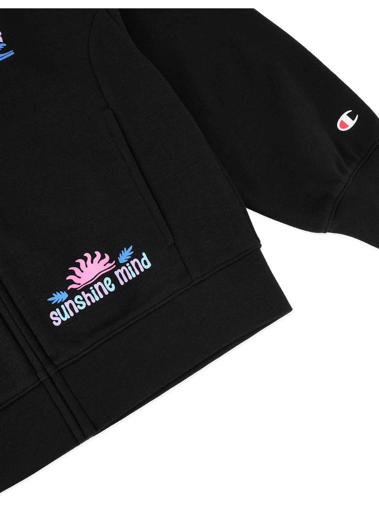 FELPA CON ZIP CHAMPION BAMBINA NERO