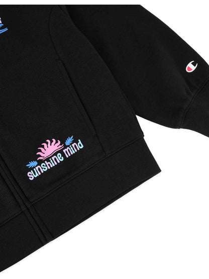 FELPA CON ZIP CHAMPION BAMBINA NERO