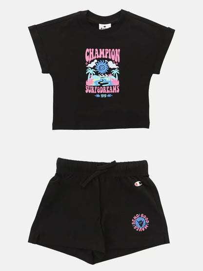 COMPLETINO SPORTIVO CHAMPION DA BAMBINA NERO