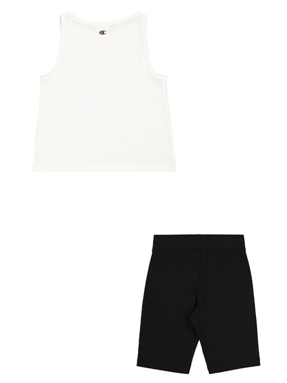 COMPLETINO SPORTIVO CHAMPION DA BAMBINA BIANCO-NERO