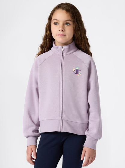 FELPA CON ZIP CHAMPION DA BAMBINA LILLA