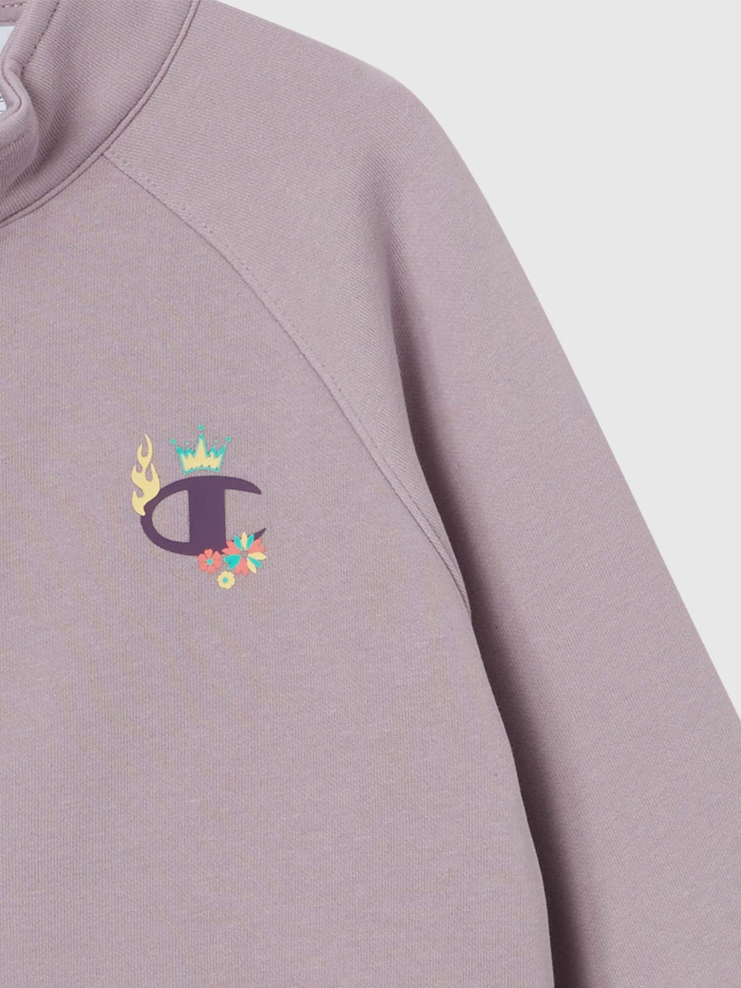 FELPA CON ZIP CHAMPION DA BAMBINA LILLA