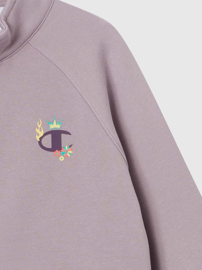 FELPA CON ZIP CHAMPION DA BAMBINA LILLA