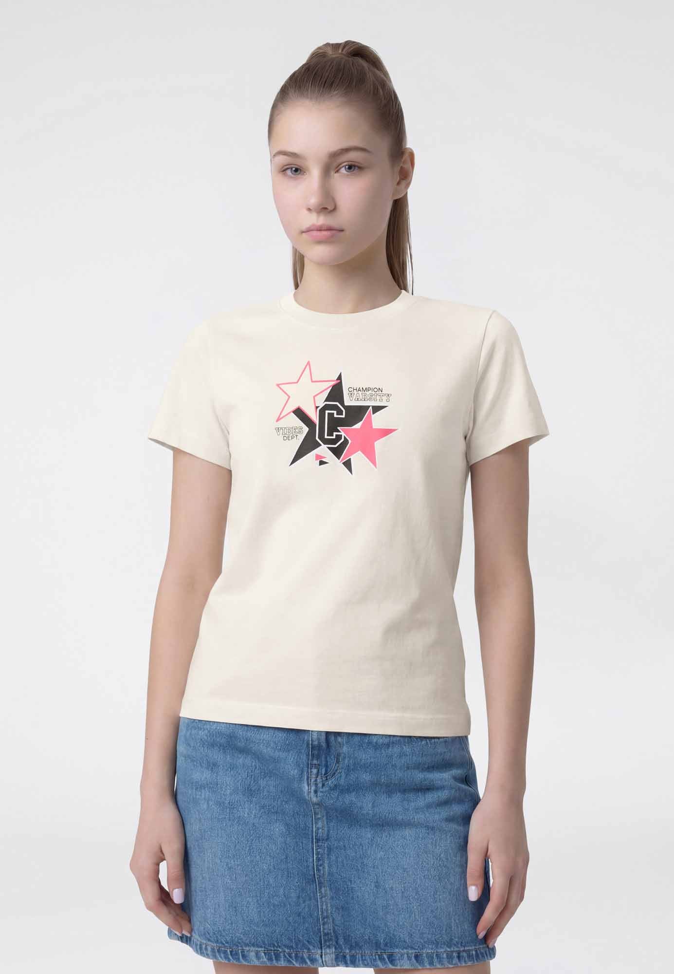 Champion G., t-shirt a maniche lunghe Unisex bambino crema