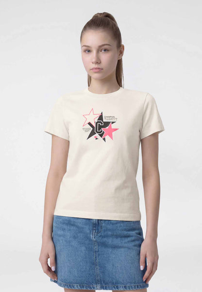 Champion G., t-shirt a maniche lunghe Unisex bambino crema