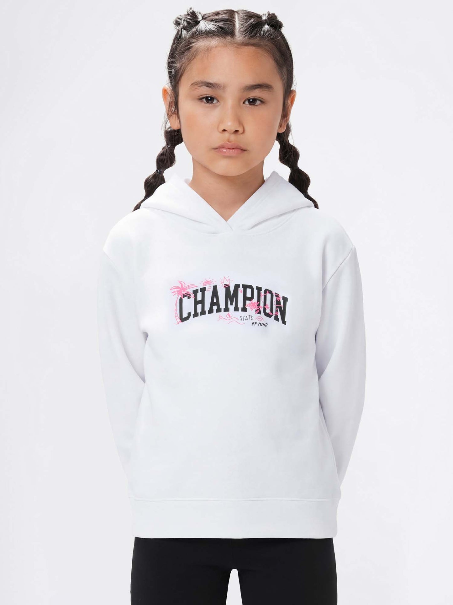 Felpa unisex bambino Champion bianca in cotone leggero