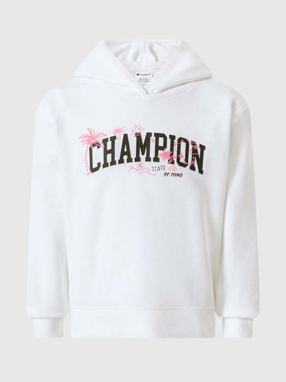 Felpa unisex bambino Champion bianca in cotone leggero