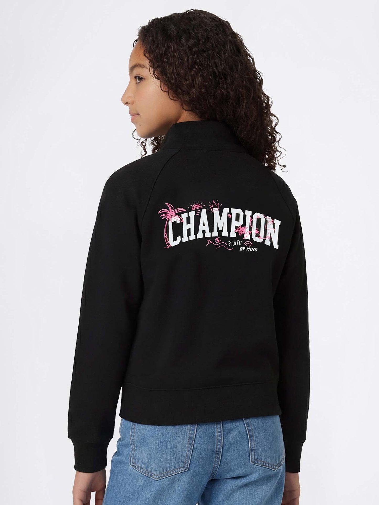 Felpa con zip Champion nera unisex bambino