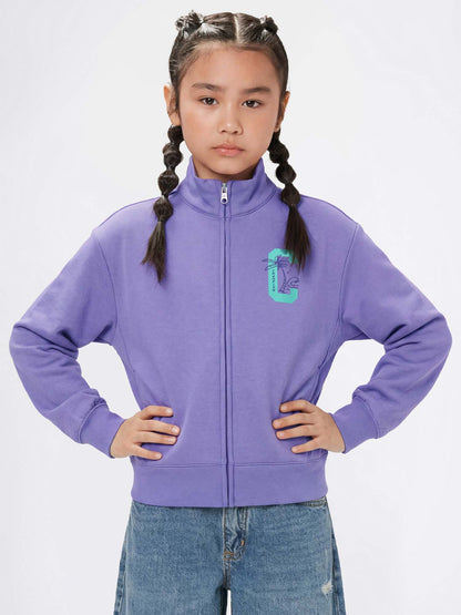 Felpa con zip Champion lilla unisex bambino
