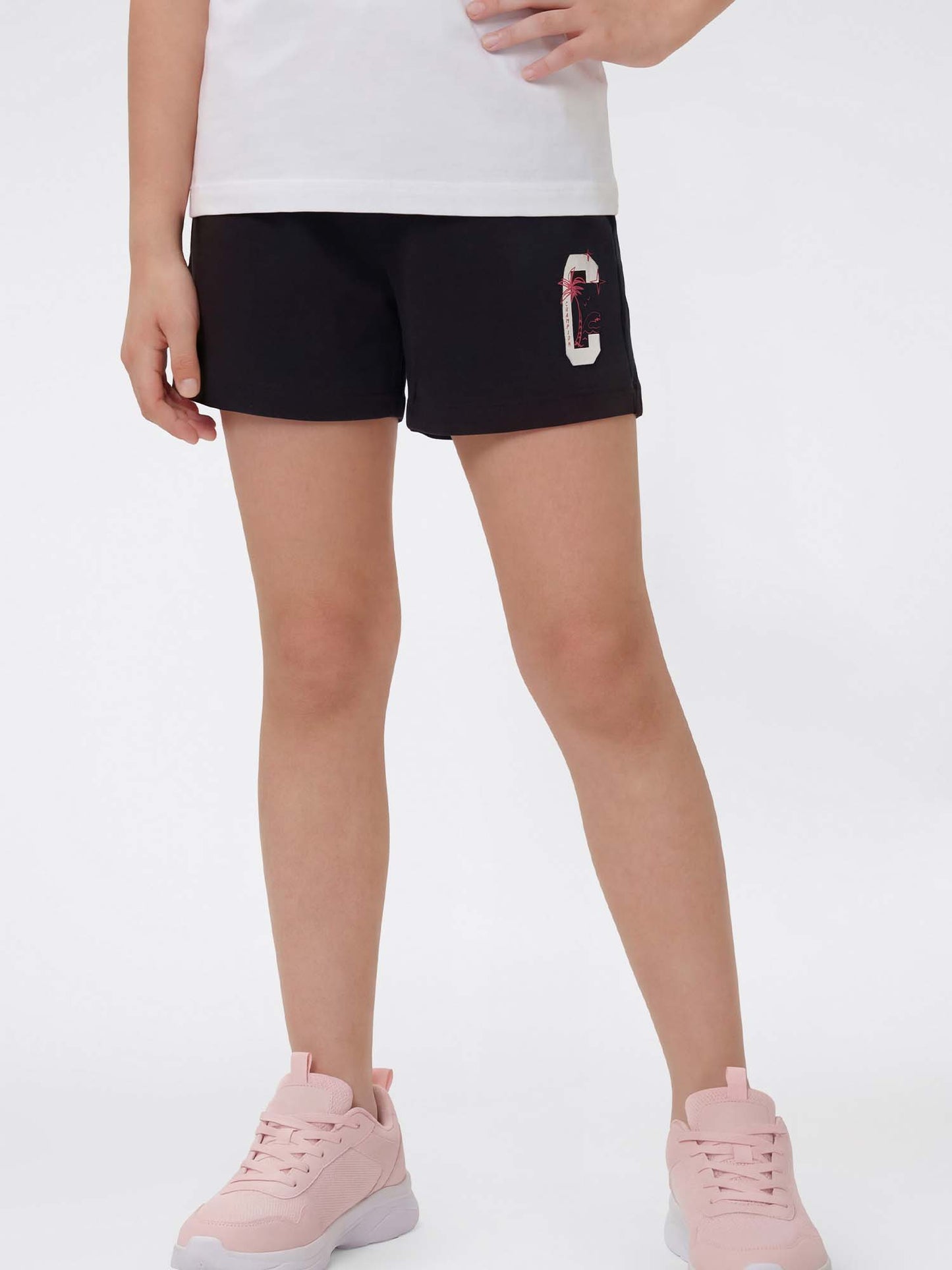 Shorts Champion unisex bambino in nero per la primavera-estate