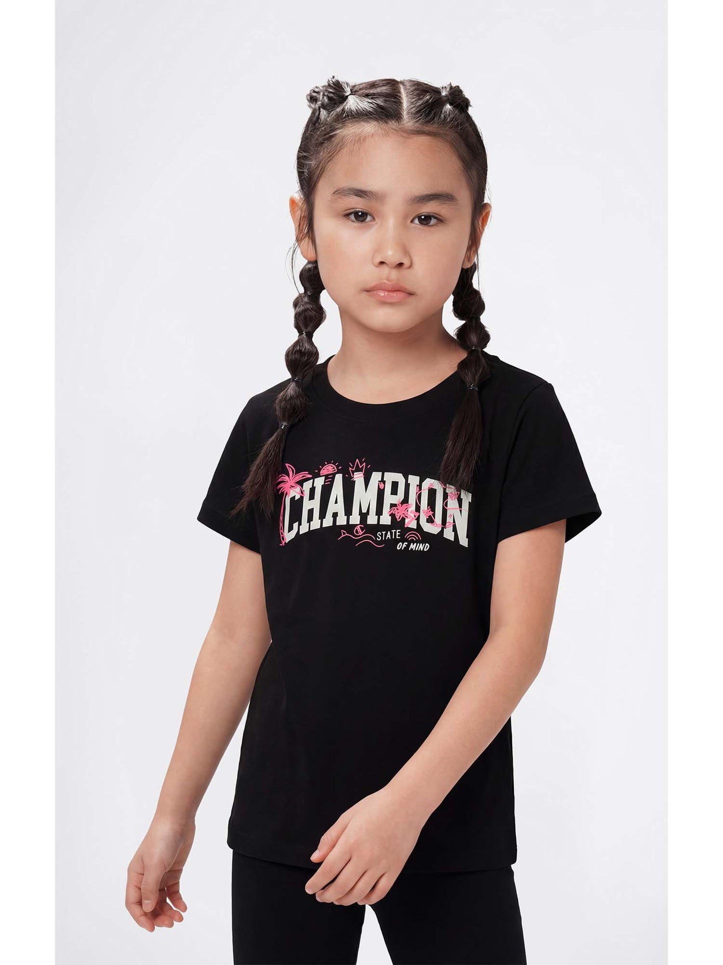 Champion SS Tee, t-shirt maniche corte unisex bambino nera