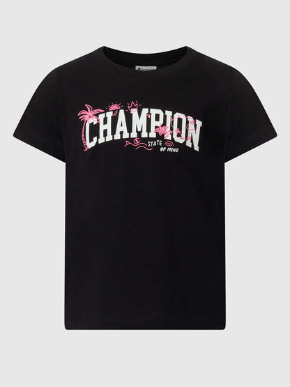 Champion SS Tee, t-shirt maniche corte unisex bambino nera