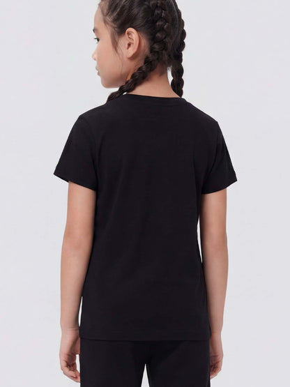 Champion SS Tee, t-shirt maniche corte unisex bambino nera