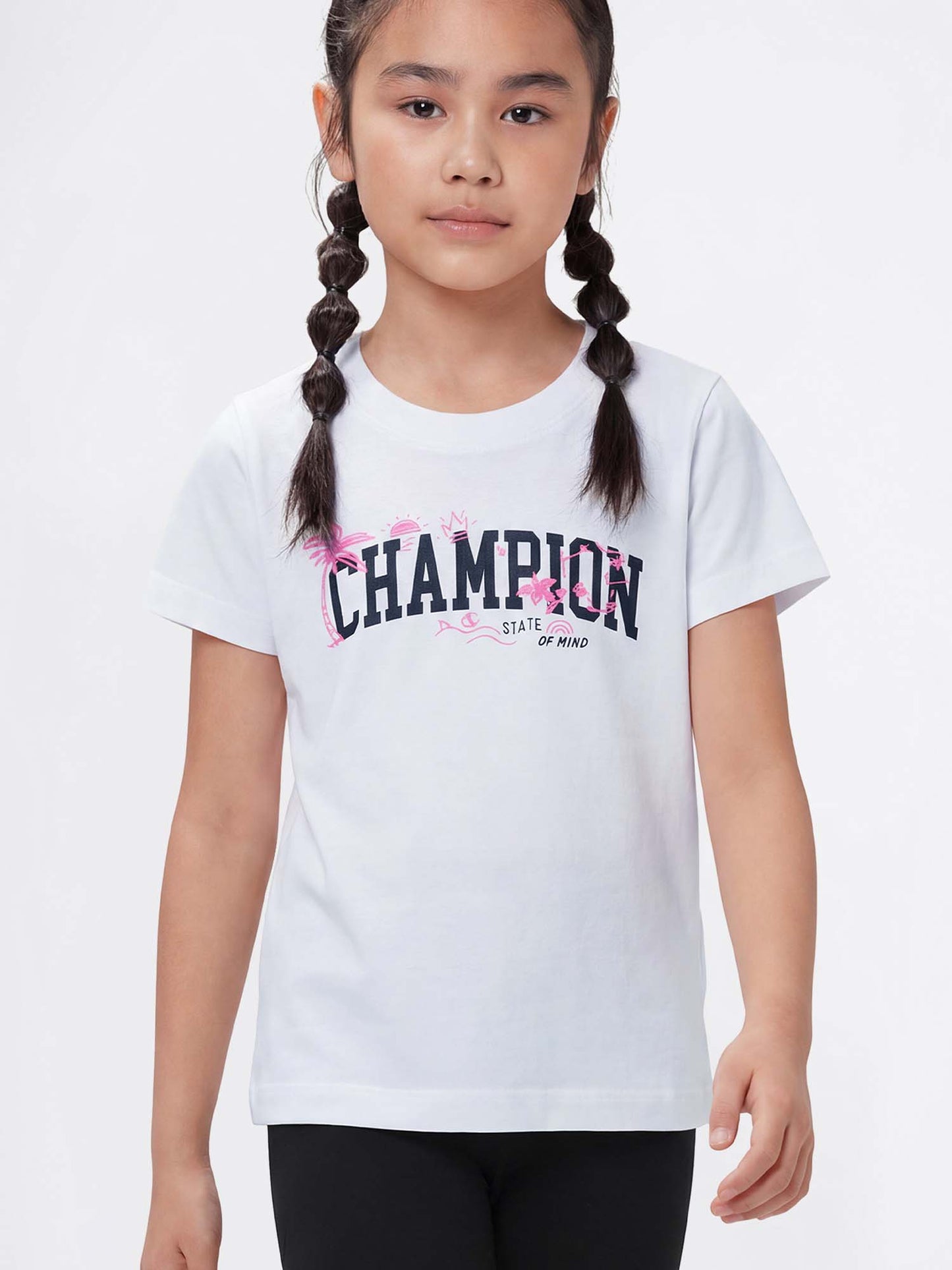 Champion T-shirt bianca a maniche corte per bambino unisex