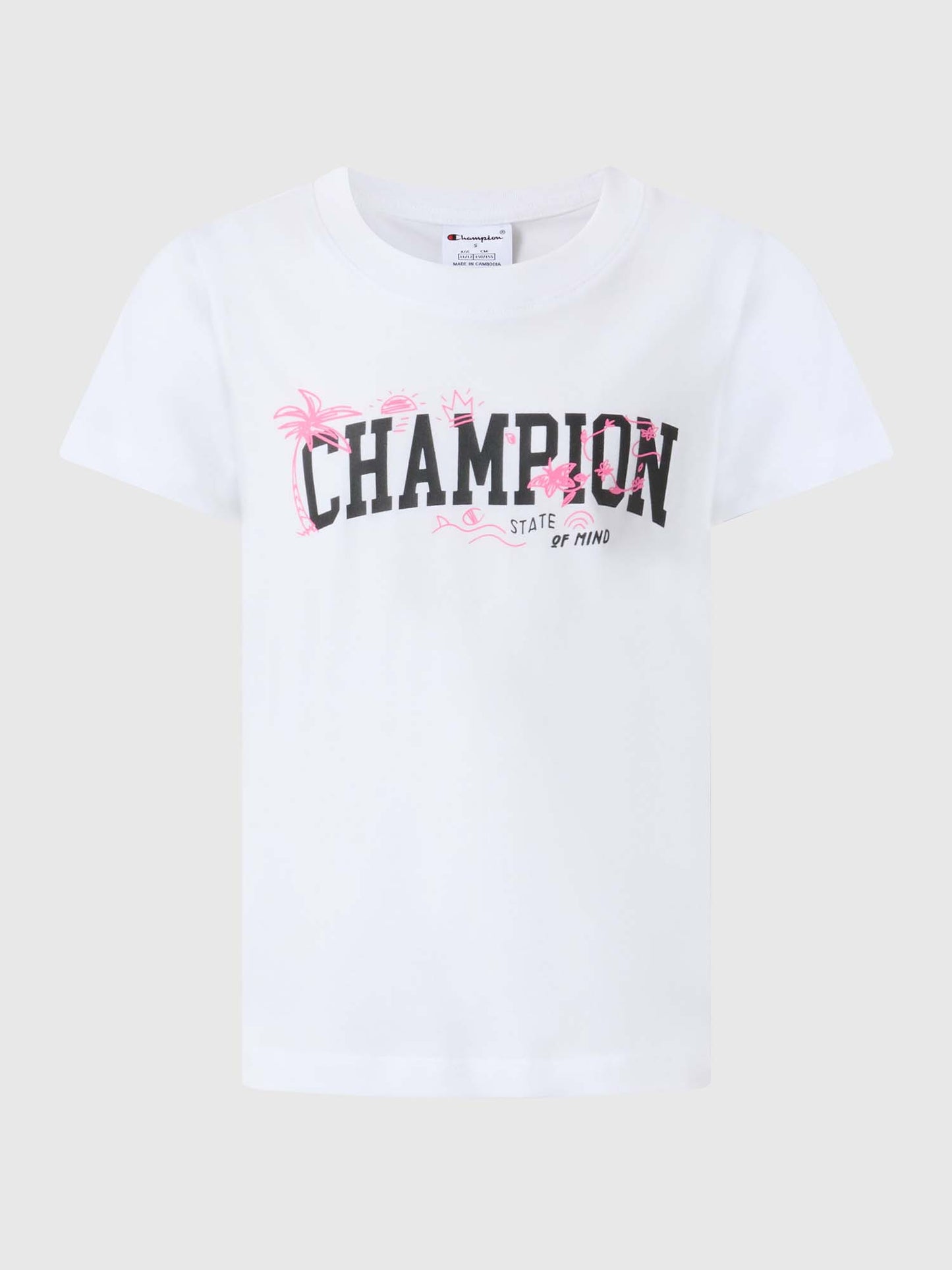 Champion T-shirt bianca a maniche corte per bambino unisex