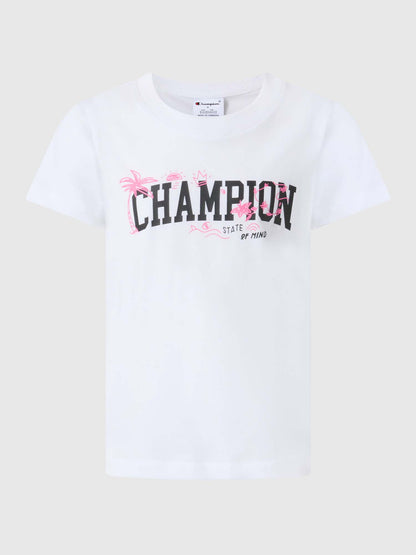 Champion T-shirt bianca a maniche corte per bambino unisex