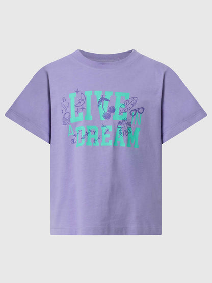 T-shirt Champion unisex bambino in cotone lilla per la primavera