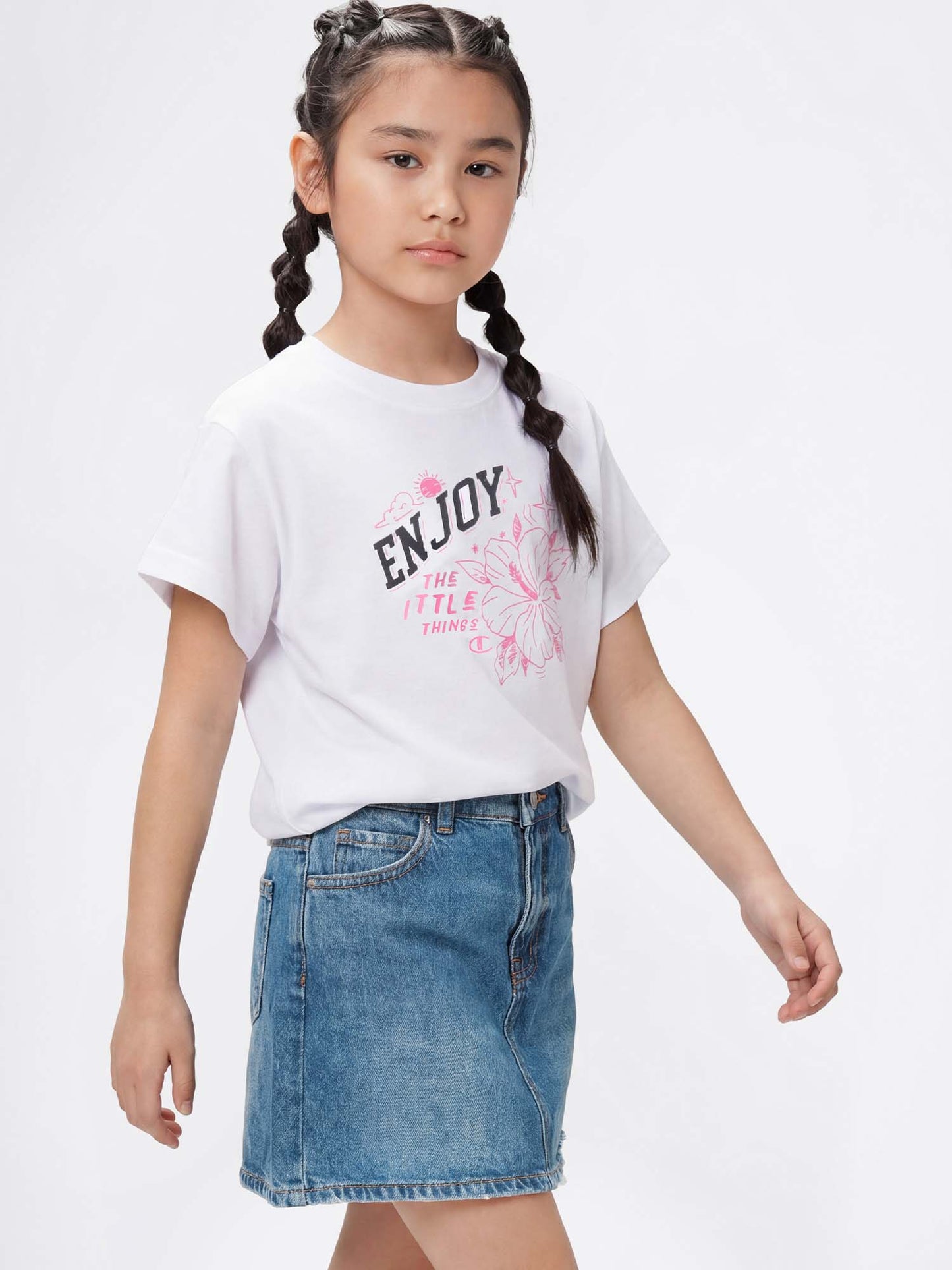 T-shirt bianca Champion per bambino unisex a maniche corte