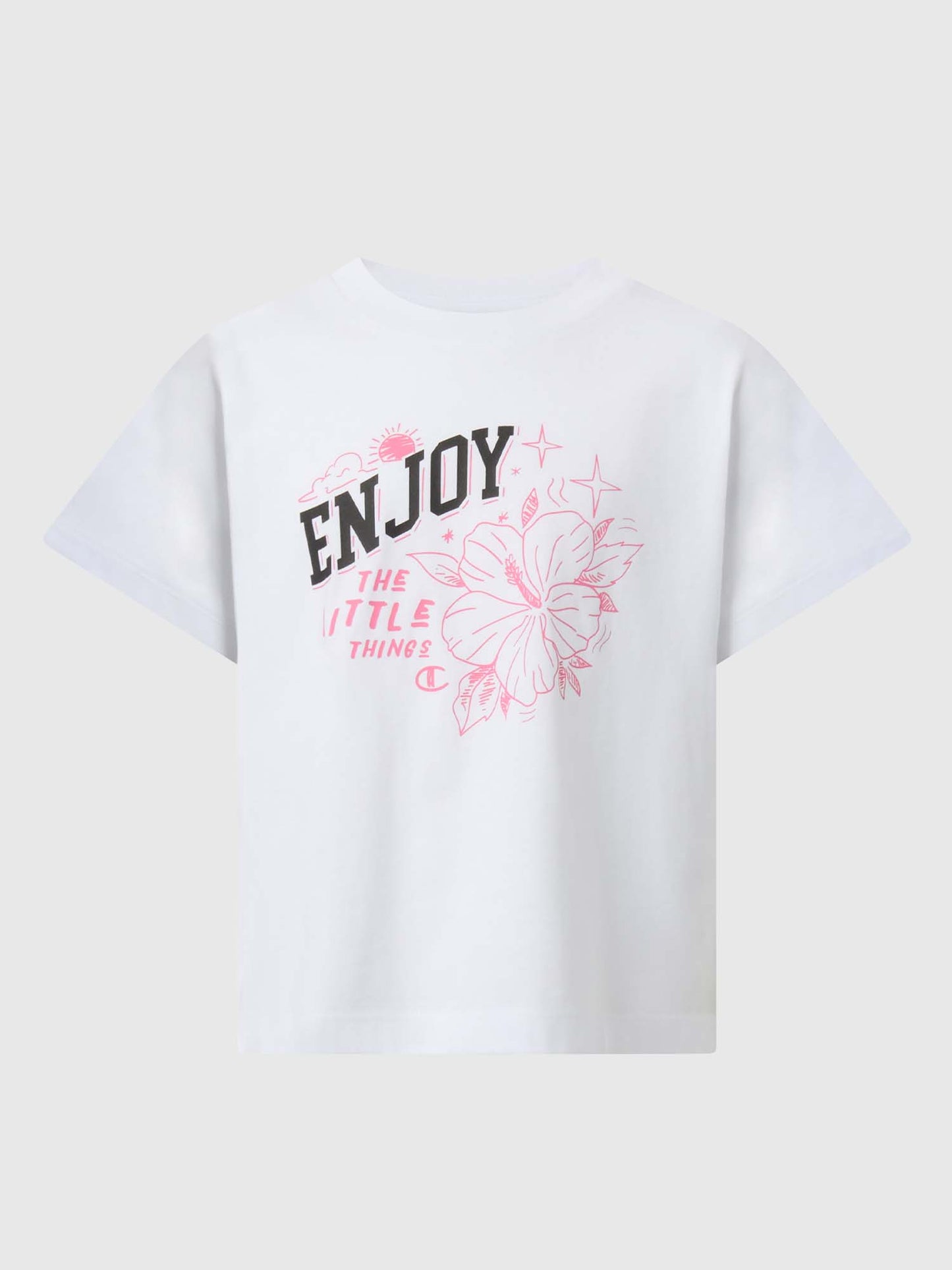 T-shirt bianca Champion per bambino unisex a maniche corte