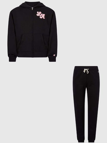 Tuta nera Champion da bambina unisex per la primavera