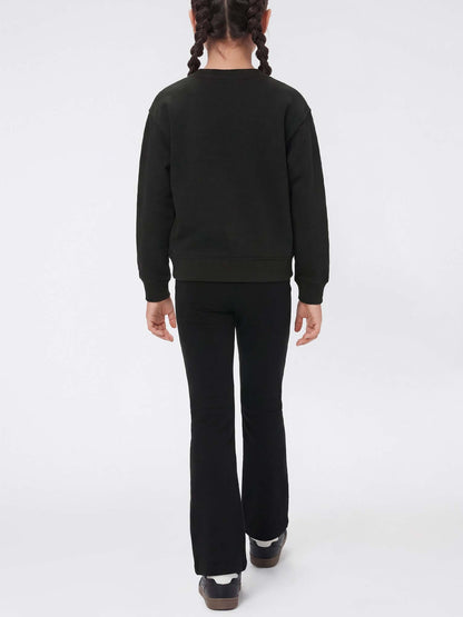 Champion tuta unisex bambino nera in cotone garzato
