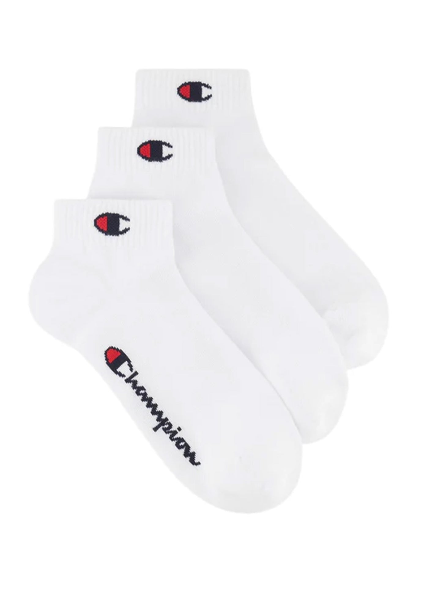 Calze sportive Champion da donna in cotone bianco, pack da 3 paia