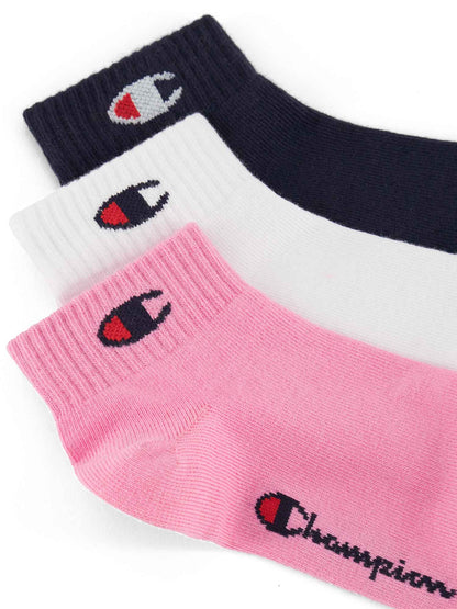 CHAMPION CALZE 3 PZ MODELLO SOPRA ALLA CAVIGLIA ASSORTITO
