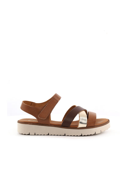 Shoelab sandalo donna in cuoio marrone elegante e versatile
