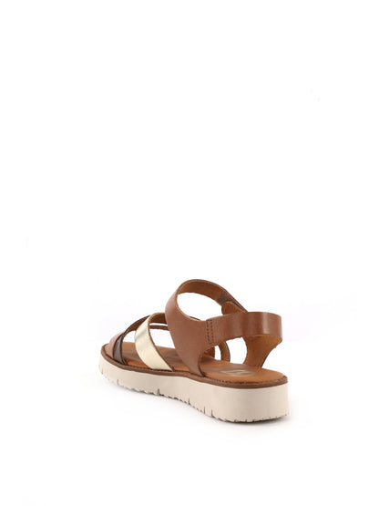 Shoelab sandalo donna in cuoio marrone elegante e versatile