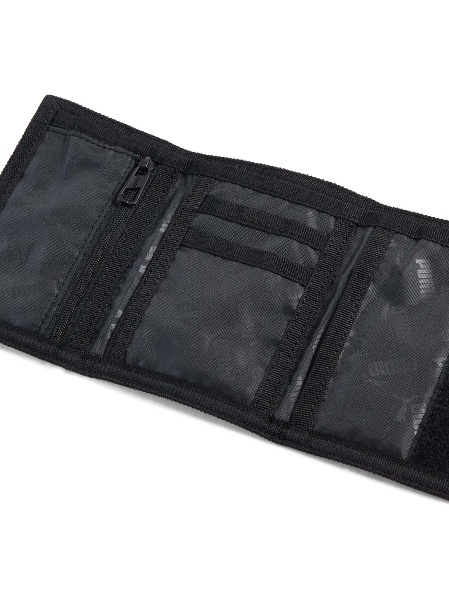 Portafoglio nero unisex Puma, pratico e compatto per uso sportivo