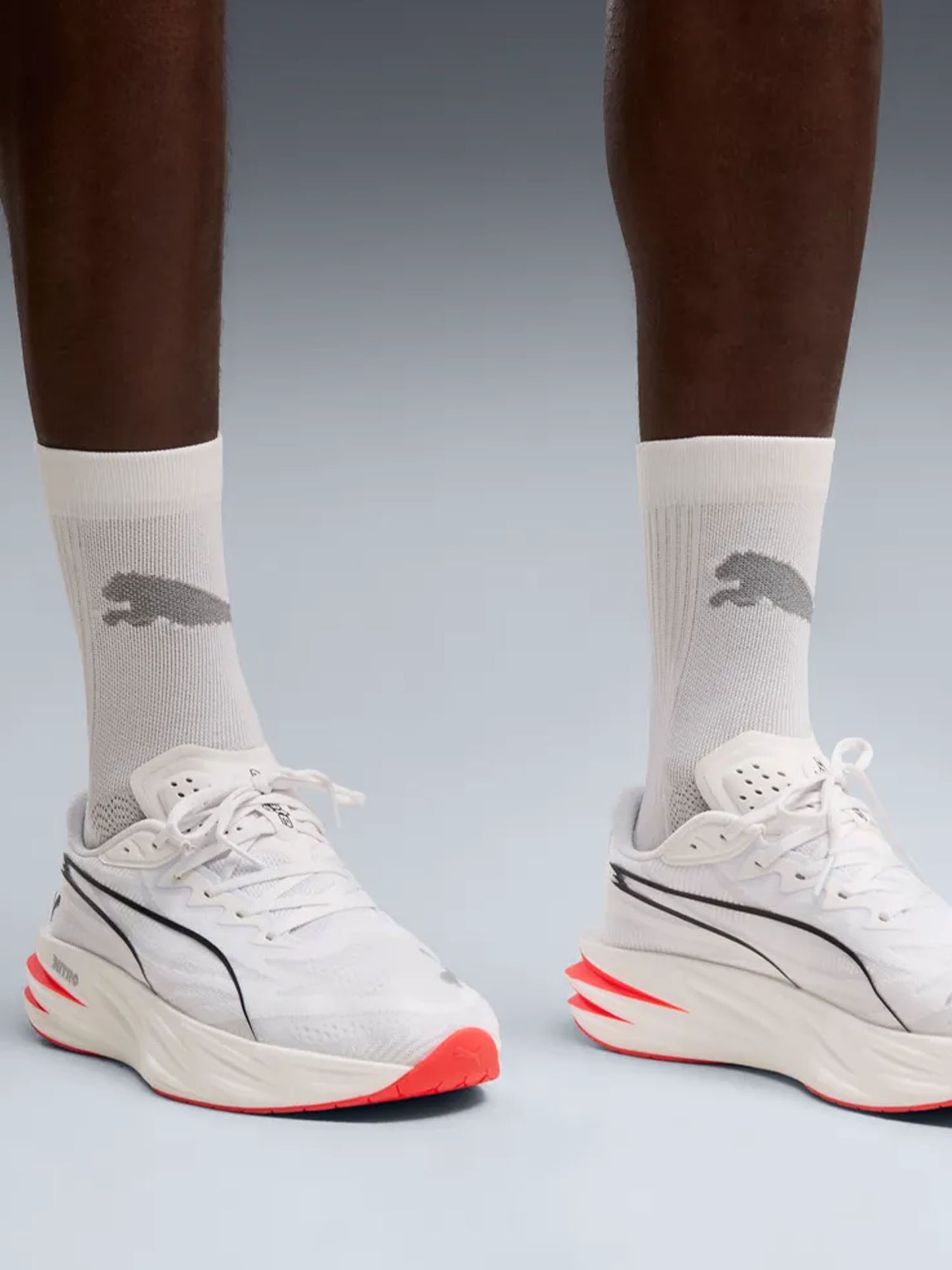Puma Deviate Pure Nitro, scarpe running da uomo bianche
