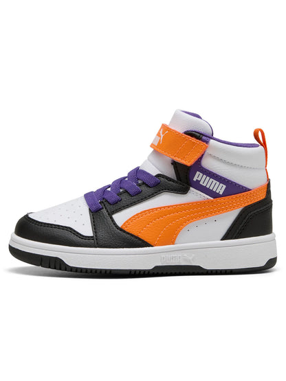 SNEAKERS REBOUND V6 MID PUMA DA BAMBINI BIANCO-ARANCIO