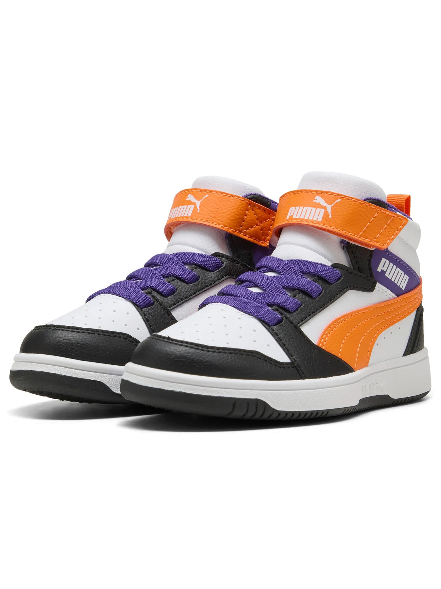 SNEAKERS REBOUND V6 MID PUMA DA BAMBINI BIANCO-ARANCIO