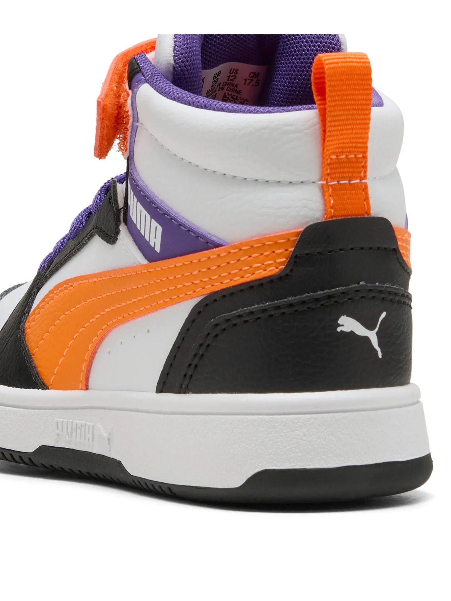 SNEAKERS REBOUND V6 MID PUMA DA BAMBINI BIANCO-ARANCIO
