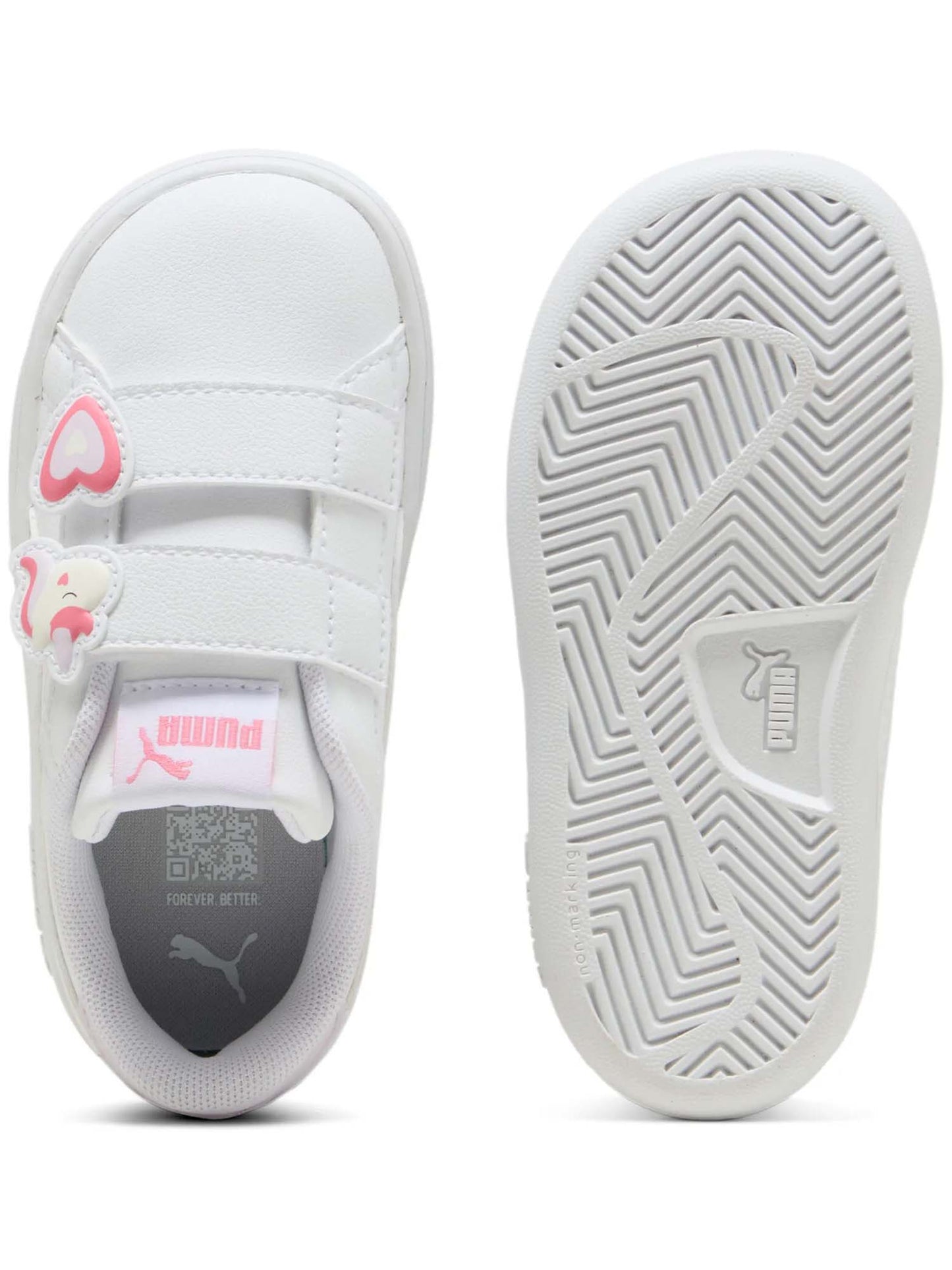 SNEAKERS SMASH 3.0 BADGE PUMA BAMBINA BIANCO ROSA