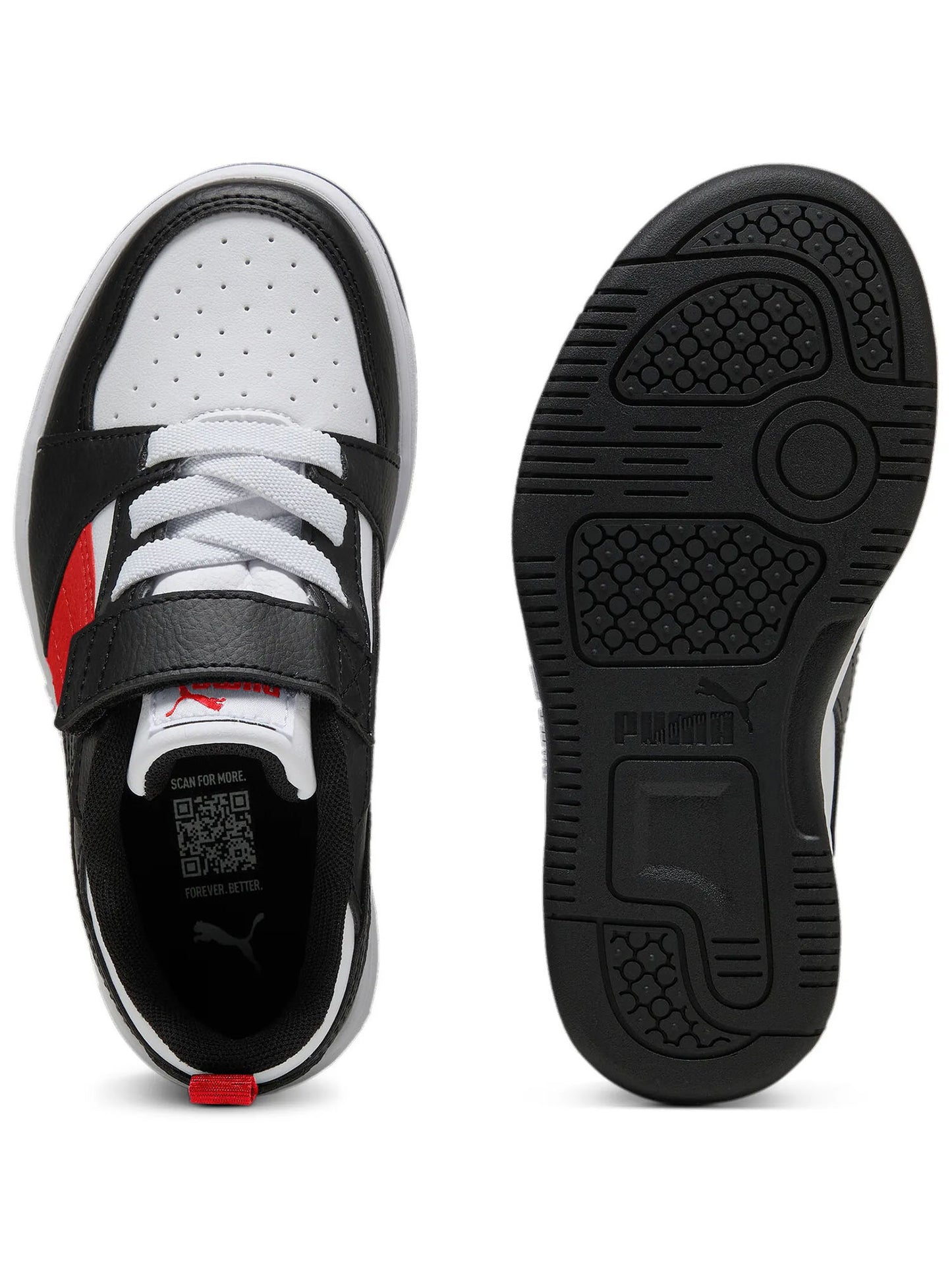 SNEAKERS REBOUND V6 LOW PUMA DA BAMBINO BIANCO ROSSO