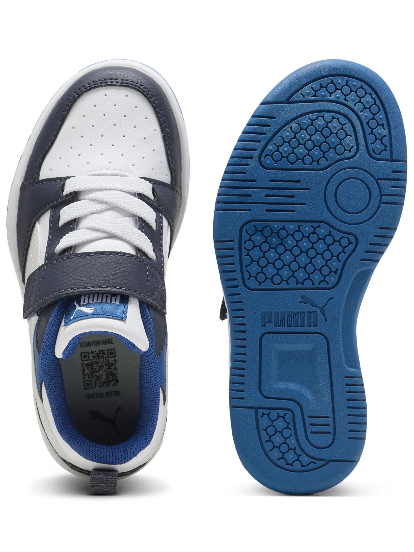 SNEAKERS REBOUND V6 LOW PUMA DA BAMBINO BIANCO BLU