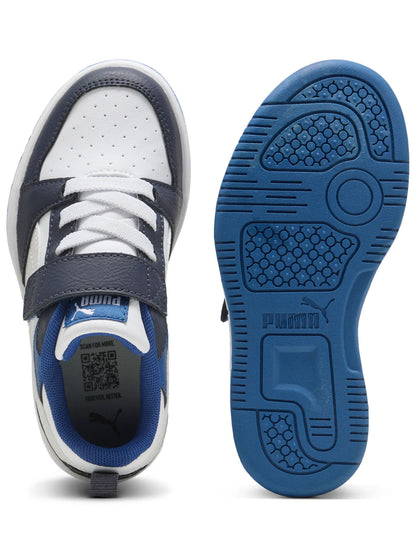 SNEAKERS REBOUND V6 LOW PUMA DA BAMBINO BIANCO BLU