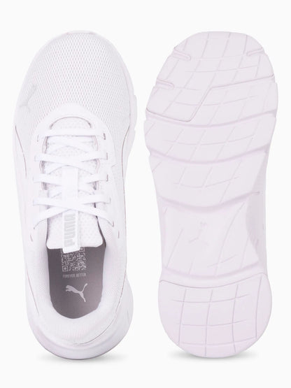 Puma Flex Focus Lite Modern, sneakers running unisex bambine bianche leggere