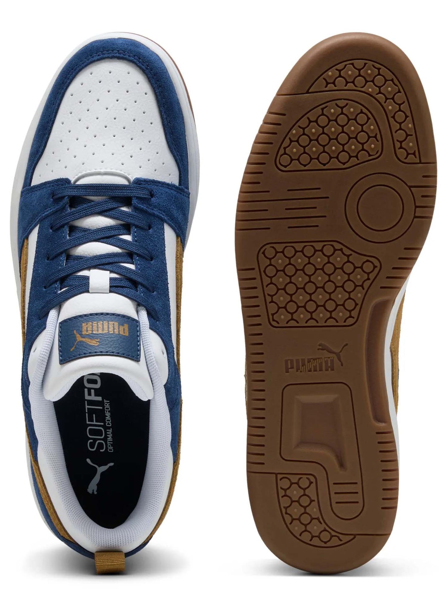 SNEAKERS REBOUND V6 LOW PUMA DA UOMO BIANCO MARRONE